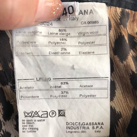 Dolce & Gabanna Black Striped Pencil Skirt SZ 40 4 - Picture 6 of 6